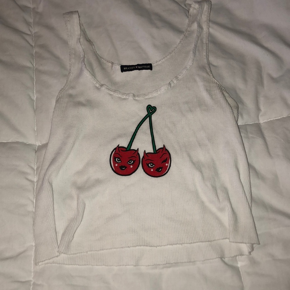 White Brandy Cherry Tank Top
